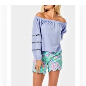 Lilly Pulitzer Off shoulder Periwinkle Top